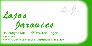 lajos jarovics business card